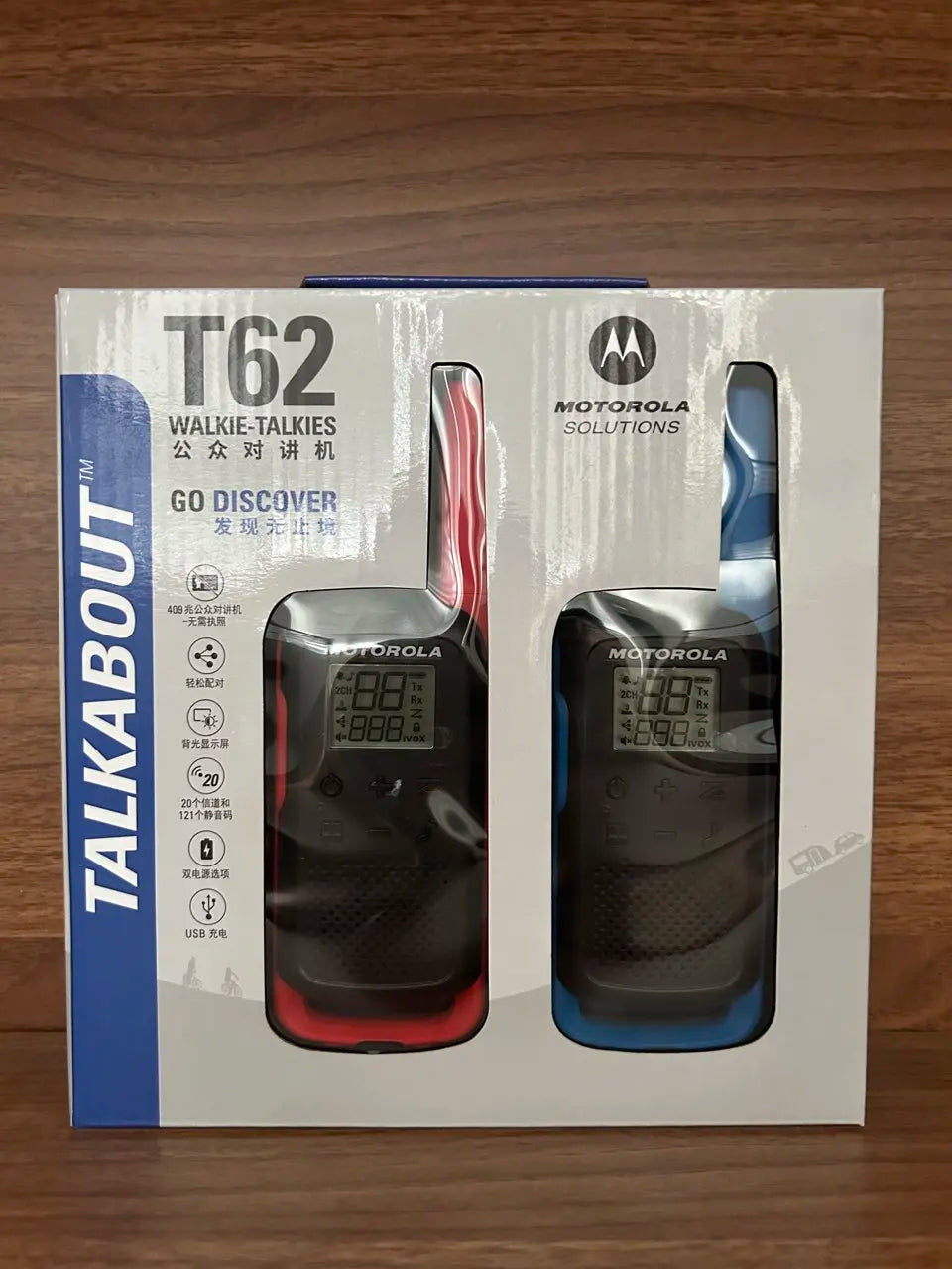 Motorola-T62 Go Walkie Talkie 16 Channels up to 8 km Range, No Call charges Outdoor adventures Travel