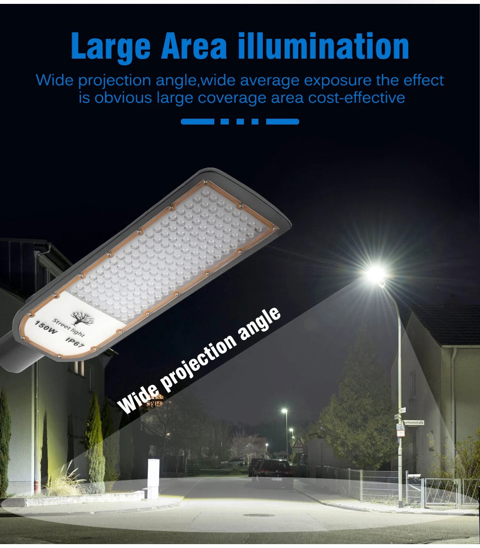 Floodlight IP67 Waterproof LED Street Lights 100W 150W 200W Super Bright Lamp Outdoor Wall Light Security Lighting for Garden