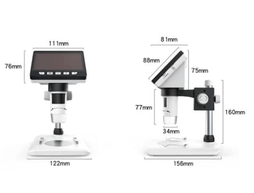 4.3 Inch Display  1080P 1000x Electronic Digital Microscope Screen Microscope  Handheld Endoscope Camera Magnifier Borescope