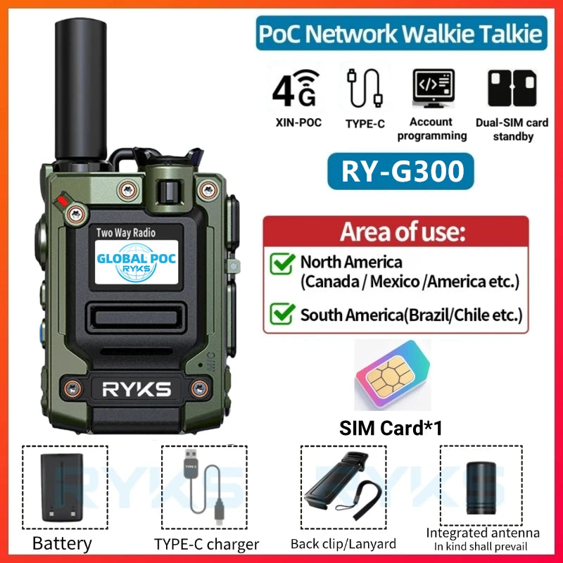 4G Walkie Talkie 5000Km 200 Channels Personalized Names Audio Playback Global Ptt Type C Charger Long Range Ham Two Way Radio