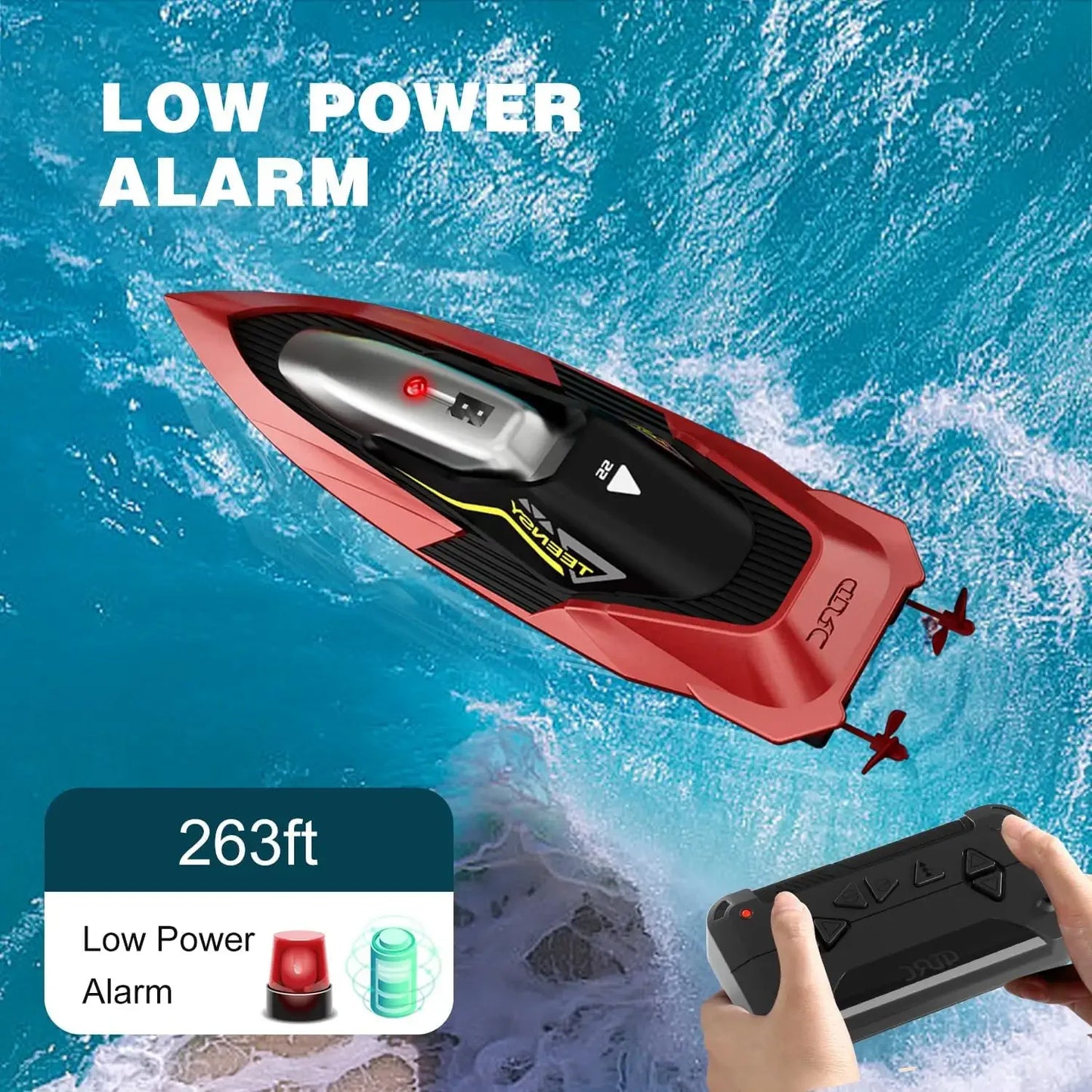 2.4G Remote Control Boat Dual Motor 10km/h High Speed Radio Remote Controlled Speedboat Mini RC Boat Summer Water Toy Pool Toys