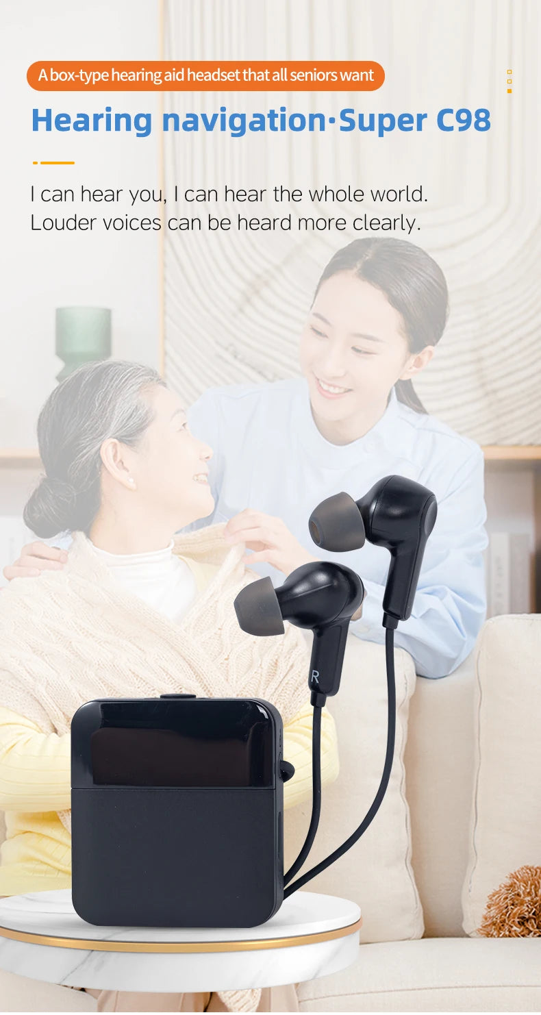 digital earphones wireless home elderly hearing aid headset loud universal rechargeable hearing amplifier bluetooth earphone