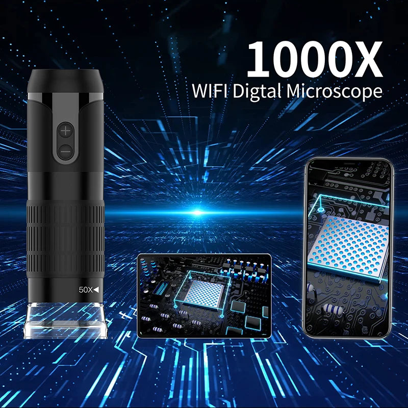 Digital Microscope Wireless Pocket Handheld USB Microscopes 50x-1000x Zoom Inspection Camera Compatible with iPhone Android PC