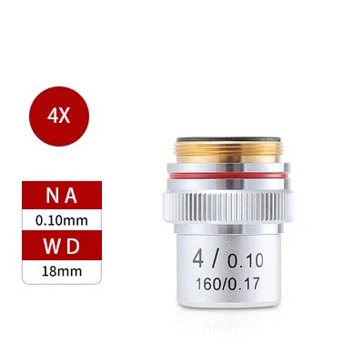 Biological Microscopes Lens 4X 10X 20X 40X 60X 100X(oil) 195 Achromatic Objective Lens Parts