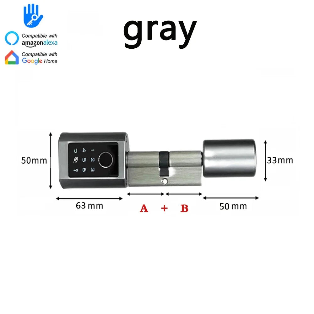 TTlock BLT APP Smart Cylinder Door Lock Bluetooth APP Waterproof Electronic Digital Password Card Mechanicak Key Unlock Home