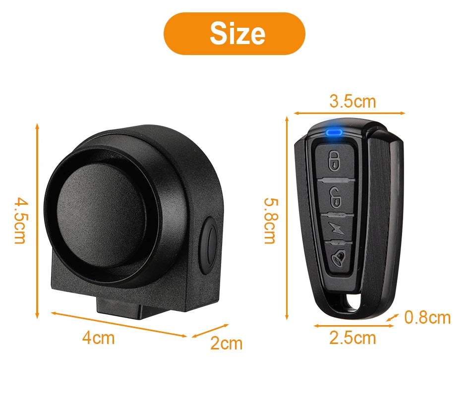 Hollarm Bicycle Vibration Alarm Wireless Motorcycle Alarm Anti-theft USB Rechargeable Remote Control Security System Waterproof