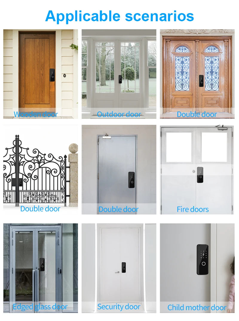 Outdoor Smart Fingerprint Door Lock: Waterproof, Bluetooth, Code, IC Card, Keyless Entry. Support TTLock WIFI Hub for glass door