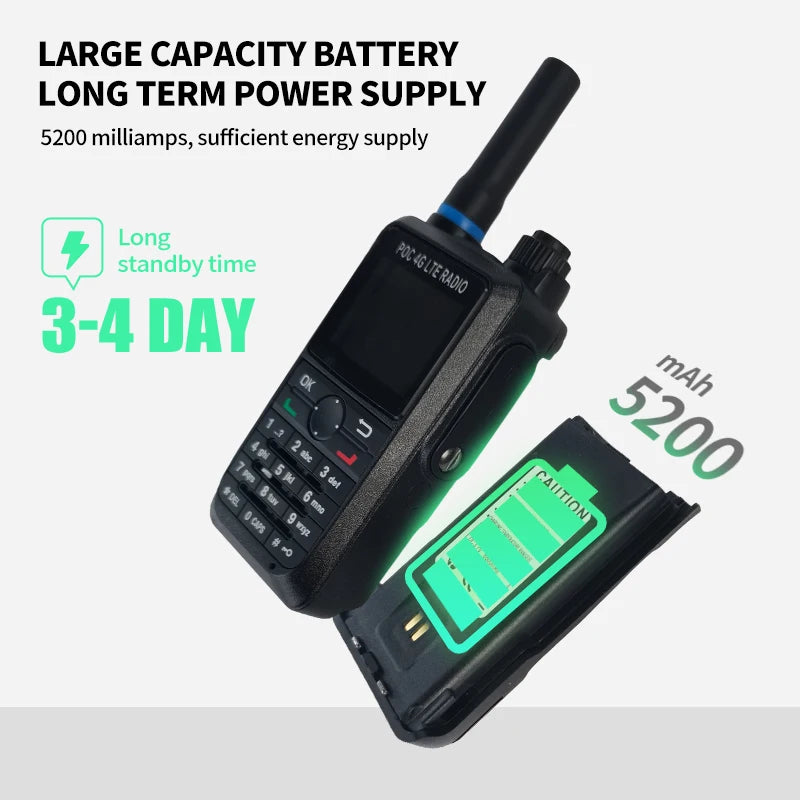 Portable Handheld Walkie Talkie Wifi Two-Way Radio Unlimited Distance Suitable Logistics Hotels Ports Large Capacity Battery