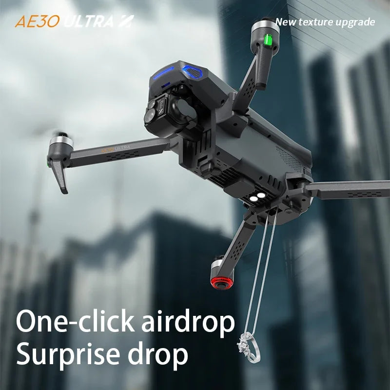 Drone professionnel AE3 Pro Max avec écran 360 ° Évitement d'obstacles sans brosse 8K double caméra 3 axes cardan quadrirotor FP