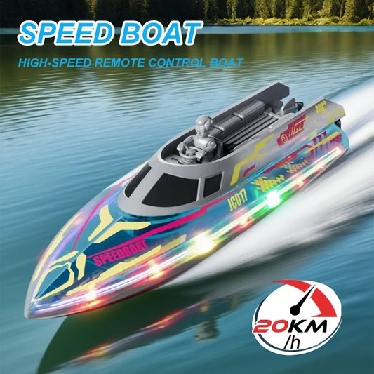 2025 RC Racing Boat 24GHz High Speed Waterproof Electric Remote Control Boat Toys for Boys 14+ Perfect for Indoor Outdoor Toys