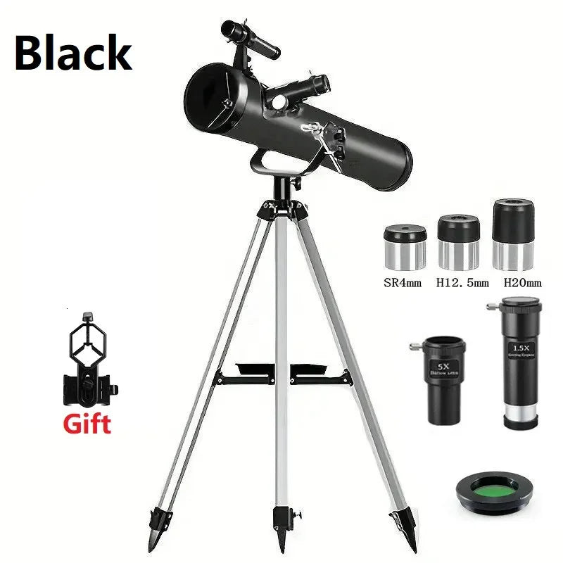 875Times Astronomical Telescope Zoom Reflector Telescope Large Caliber Monocular Deep Space View Star Moon Telescope 70076