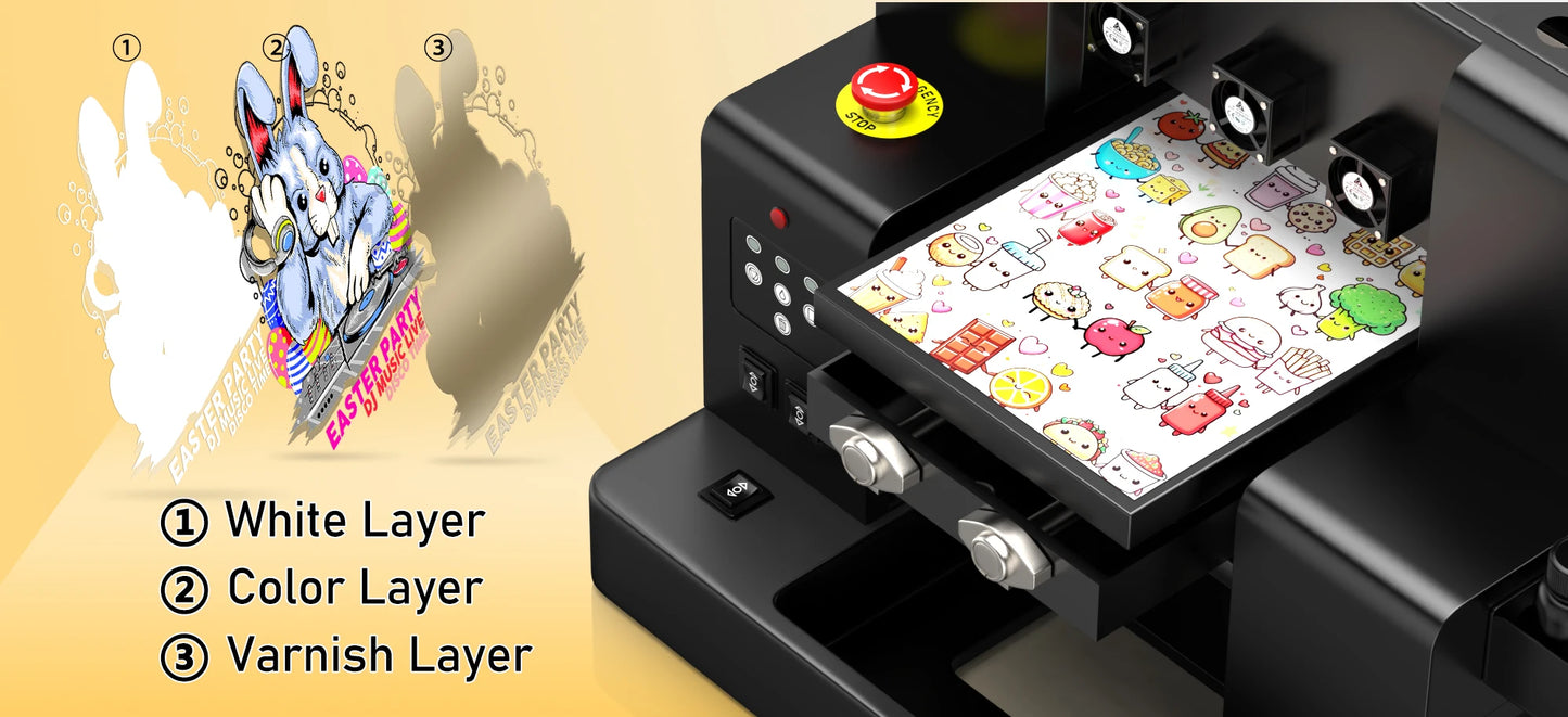 A3 UV Printer with XP600 Printhead UV Flatbed Printer For Bottle Case Acrylic Glass UV DTF AB Film Transfer Sticker UV Printer