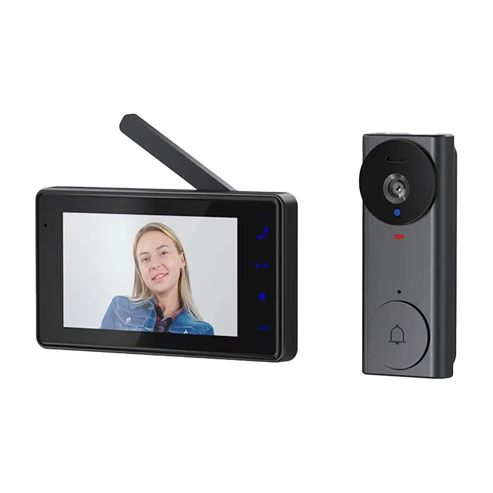 Intelligent Video Doorbell | 480P Display | Dual Audio | No WiFi Needed | Easy Button Control | Rechargeable Lithium Battery | I