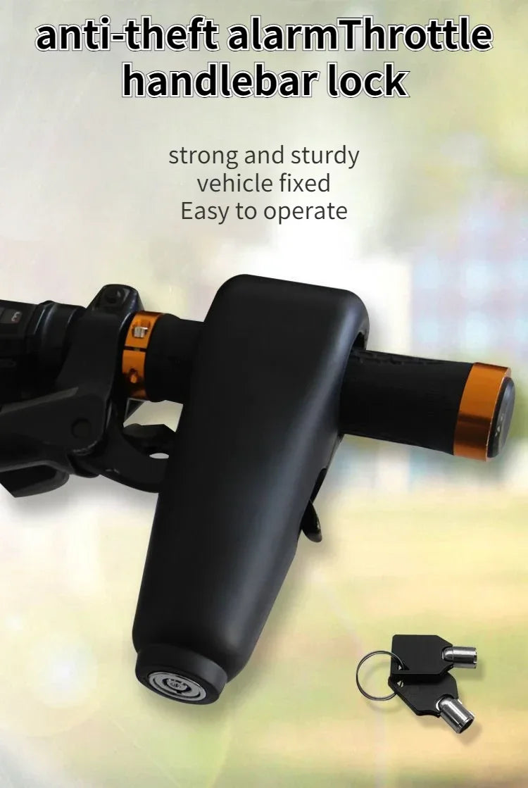100DB Alarms Sound Motorcycle Handlebar Lock Scooter Electric Vehicle Bicycle Safe Anti-theft Accelerator Brake Lock Padlocks