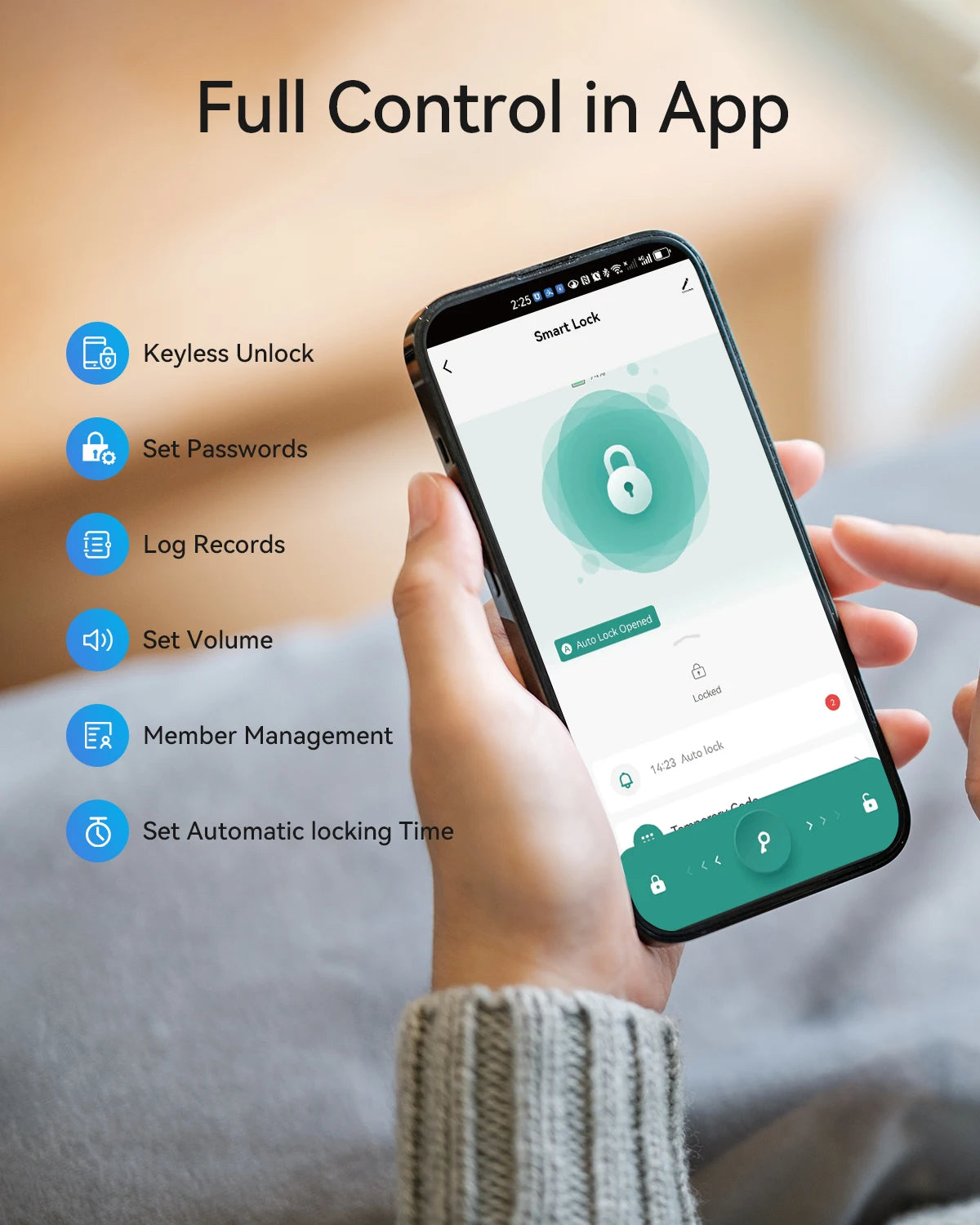 Smart Door Lock, TMEZON Keyless Entry  Fingerprint Door Lock with Keypad Digital Door Lock with Handle for Home, Remote/Card