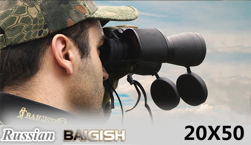 Professional Binoculars Baigish 8x30 10x40 10x50 12x4515x60 20x50 8-24x40 Powerful Military Telescope Long Range Monocular BAK4