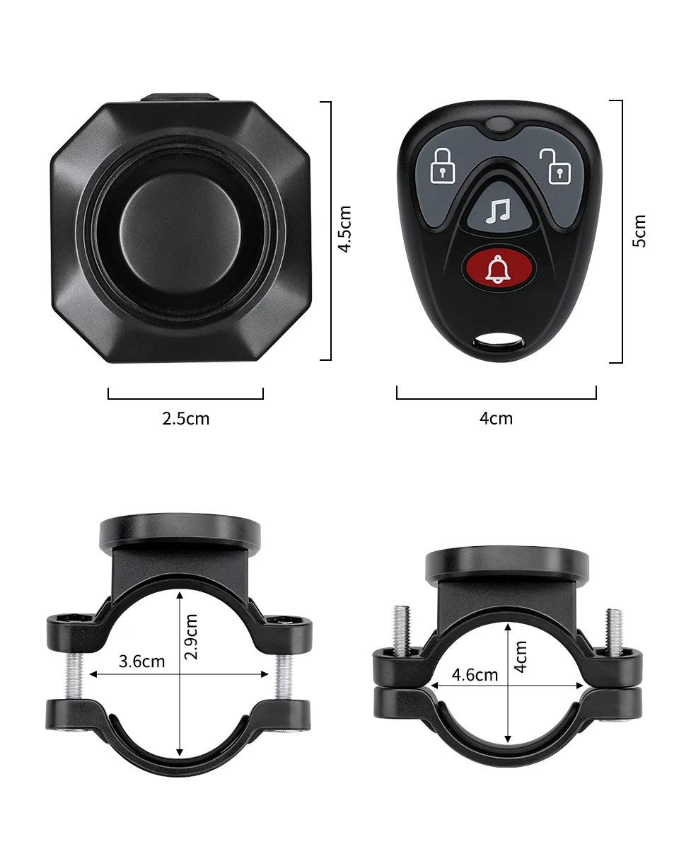 Hollarm Bike Alarm Anti-theft Wireless Vibration USB Charging Motorcycle Security System Waterproof Electric Scooter Alarm