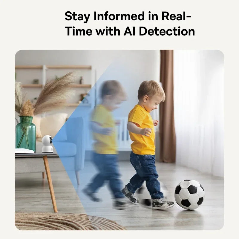 Baseus Security Camera 3MP 2K Pan&Tilt Home Protection Smart 2.4G WiFi IP Camera Wireless Home Security Full HD Auto AI Tracking