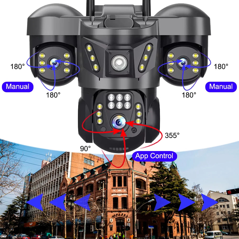 Security Cameras 4G SIM Card Wireless IP CCTV Outdoor 360 PTZ 2 Way Audio Cameras Motion Detection Alarm Smart Home Surveillance