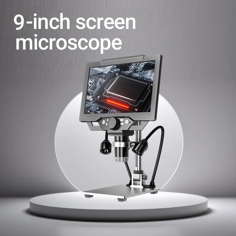 DDCAMERA 9-INCH LCD Digital Microscope 12MP 1600X Coin Microscopes With Metal Stand 1080P Microscopes Camera for Plant/Rock