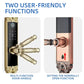 Smart Home Digital Lock Electronic Fingerprint Smart Lock European Home Indoor Door Handle Lock Golden Red Brown Tuya TTlock