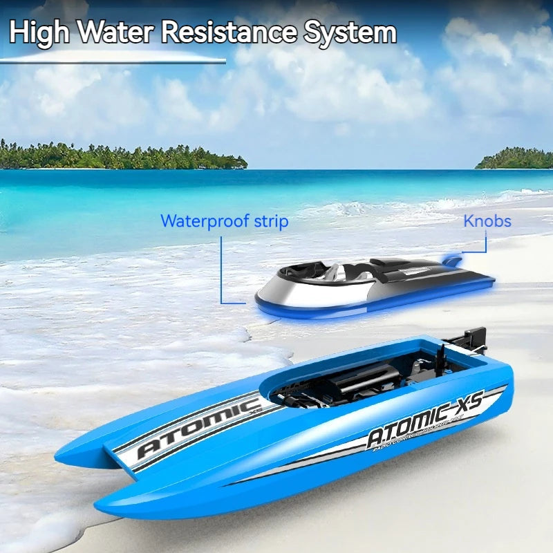 Orlans Remote Control Boat High-Speed 30km/H Dual Body Outdoor Water-Cooled Brushed Motor High-Speed Speedboat Waterproof Toy