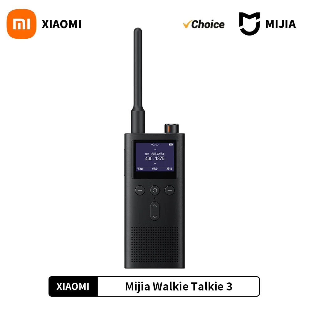 2024 XIAOMI Walkie Talkie 3 1.77"Color Screen 5W Power 13day Standby Dual Mode 6km Call Distance IP65 Outdoors Security Intercom