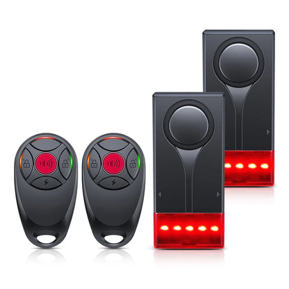 Wireless Car Vibration Alarm With Light 108dB Loud Car Door And Window Anti Theft Alarm Bike Motorcycle Security Alarm