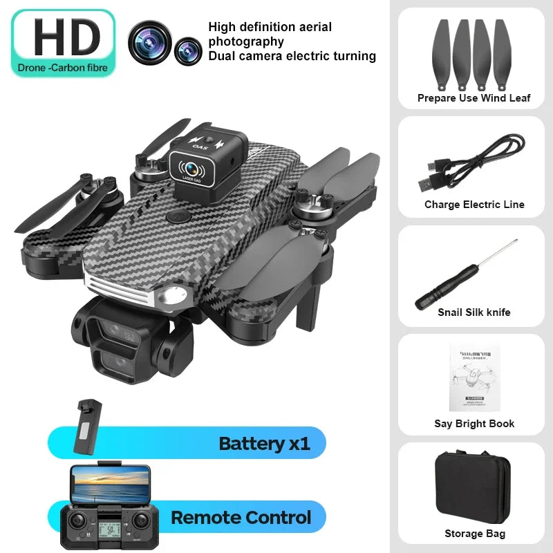 A12 PRO Drone: 360° Laser Avoidance, 3-Cam Electric Adjust, Brushless Motor, Optical Flow Follow, Foldable High-Perf
