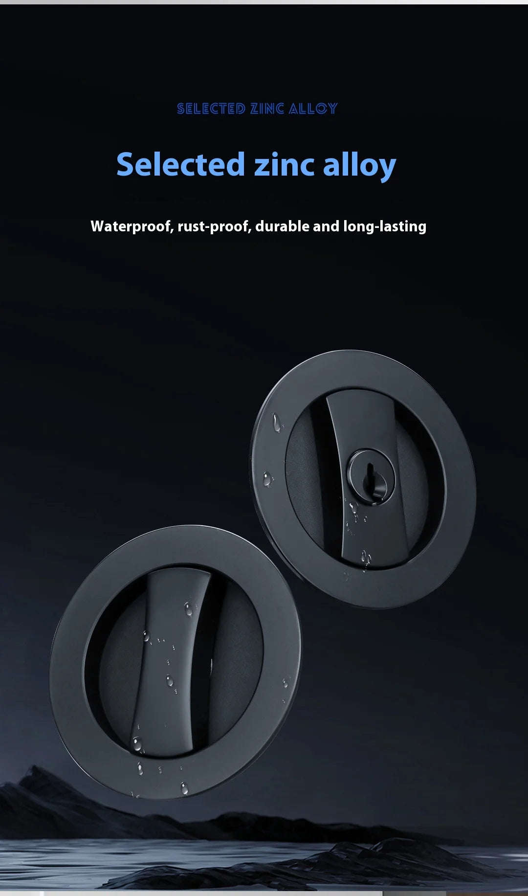 Slider door lock; square sliding door lock for home bedroom and bathroom with double hooks