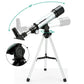 90X Astronomical Telescope , 50Mm Aperture Refractor Portable Travel Telescope with Phone Adapter &wireless Remote
