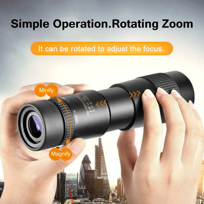 Monocular Telescope 10-300x40 High-power HD Zoom Mini Telescope With phone clip Super Telephoto Zoom Telescope Hunting Camping