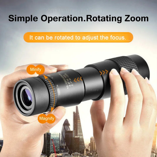 Monocular Telescope 10-300x40 High-power HD Zoom Mini Telescope With phone clip Super Telephoto Zoom Telescope Hunting Camping