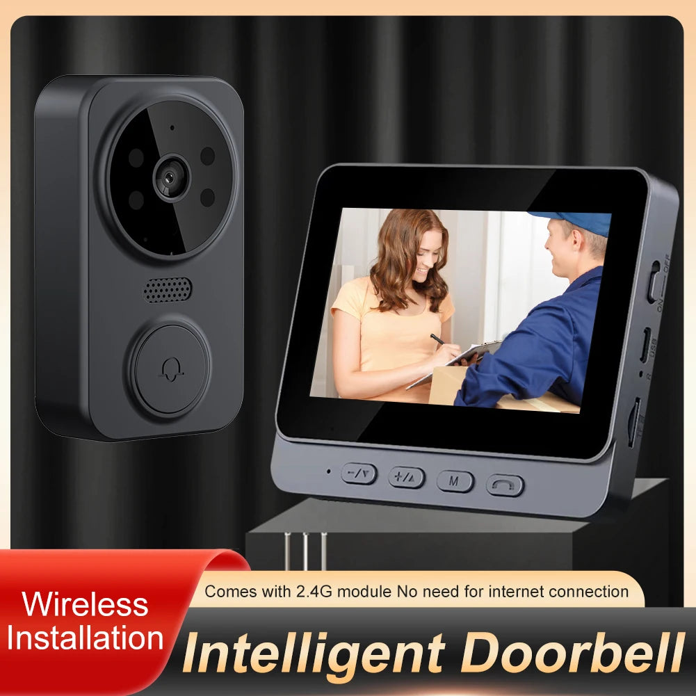 Home Digital Viewer IR Night Vision Digital Door Viewer 2.4G WiFi Automatic Sensing Video Intercom Door Cameras Two-Way Intercom