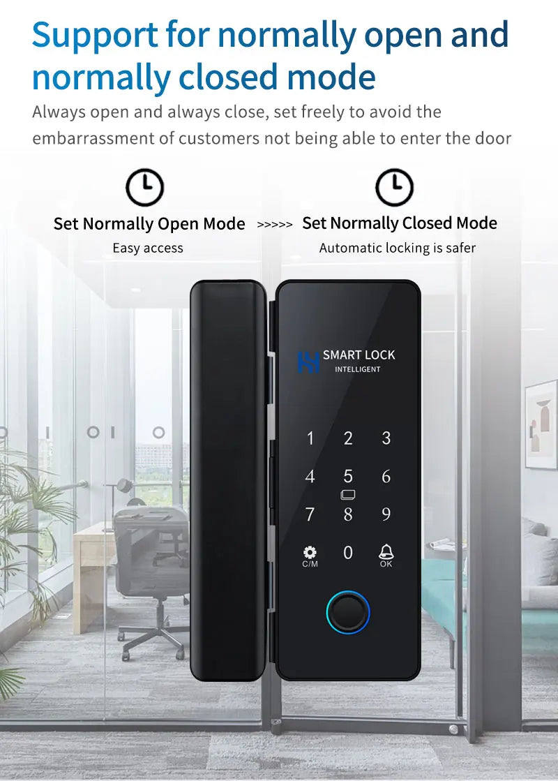 Smart Door Lock For Wooden Sliding Glass Door HAHALock App Biometric Fingerprint Lock Bluetooth IC Card Electronic Digital Lock