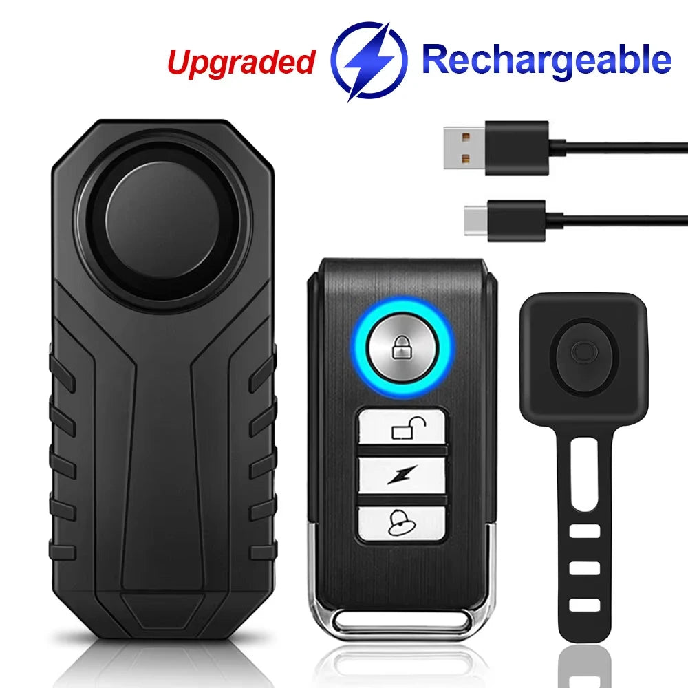 Awapow Bicycle Alarm 113dB Waterproof Motorcycle Security Burglar Wireless Remote Control Electric Scooter Bike Anti theft Alarm