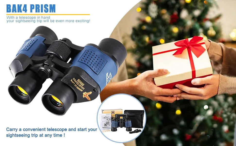 Adult high-definition binoculars with clear field of view and weak light, large bird-watching viewing glasses