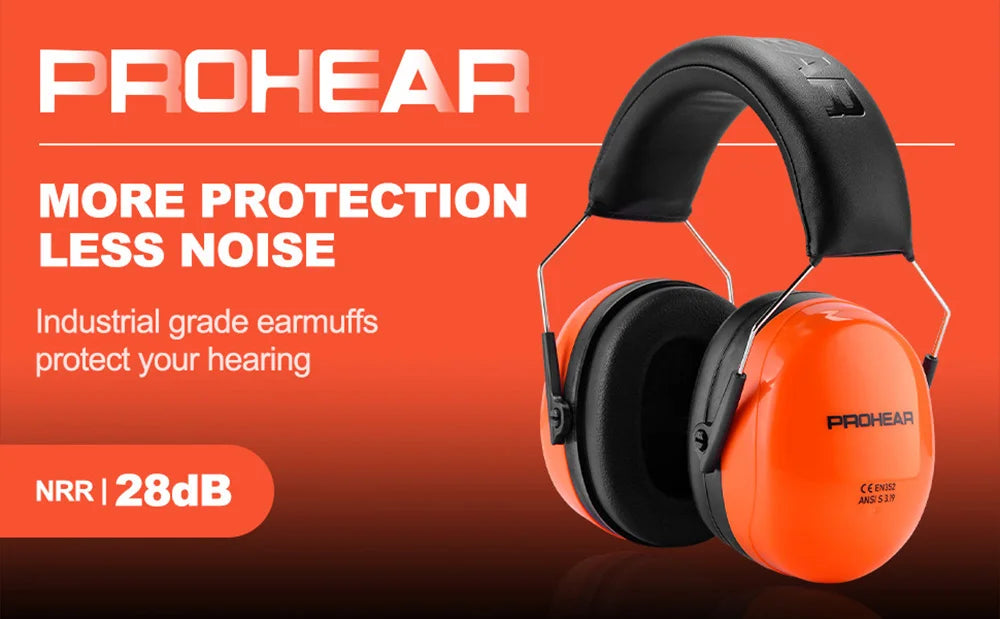 ZOHAN Hearing Protection Noise Reducing Earmuffs Soundproof Headphones Against Noise Safety Ear Muffs Adjustable 28dB NRR
