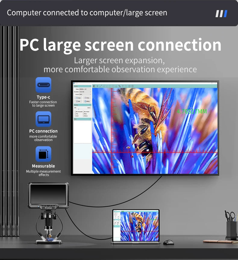 DDCAMERA 7" LCD Digital Microscope 1080P Coin Microscope Magnifier 12MP Ultra-Precise Focusing Soldering Microscopes Support PC