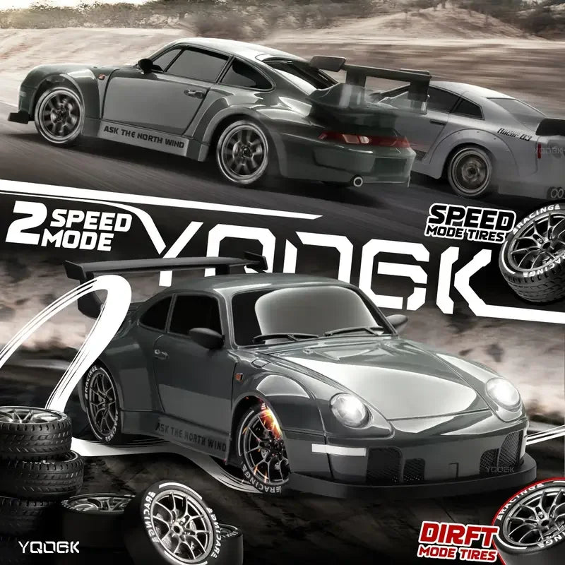 RC Cars 1/24 Remote Control Vehicle with LED Lights 2.4GHz 20KM/H 4WD High Speed RC Car Drifting Tires Racing Toy Gift Adult Kid