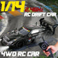 RC Drift Car 1/14 Scale Remote Control Stunt Car 2.4GHz 4WD 40+KM/H High Speed Vehicle with LED Lights Racing Vehicle Toys Gifts