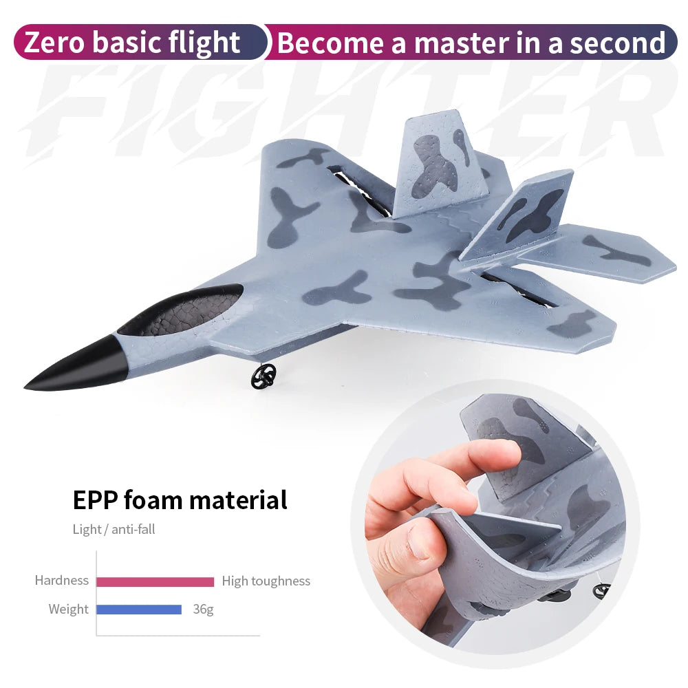 F22 RC Plane 2.4G 2CH EPP Foam Remote Control Fighter Fixed Wingspan Glider Outdoor RTF RC drone Airplane Toys Gifts