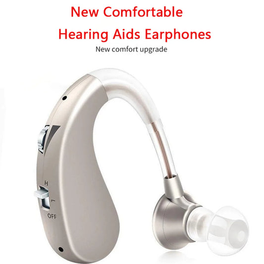 NEW Hearing Aid Earphones Ear Hook Charging Comfort Assisted Listening Headset  Adjustable Dual Sound Earbuds For Elderly People