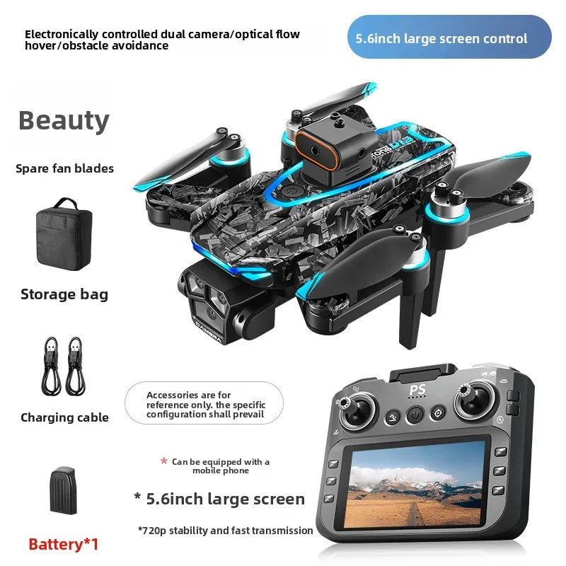 Aircraft Foreign Trade New D13 Drone with 5.6-inch Screen Control Brushless Quadcopter Obstacle Avoidance Remote-controlled