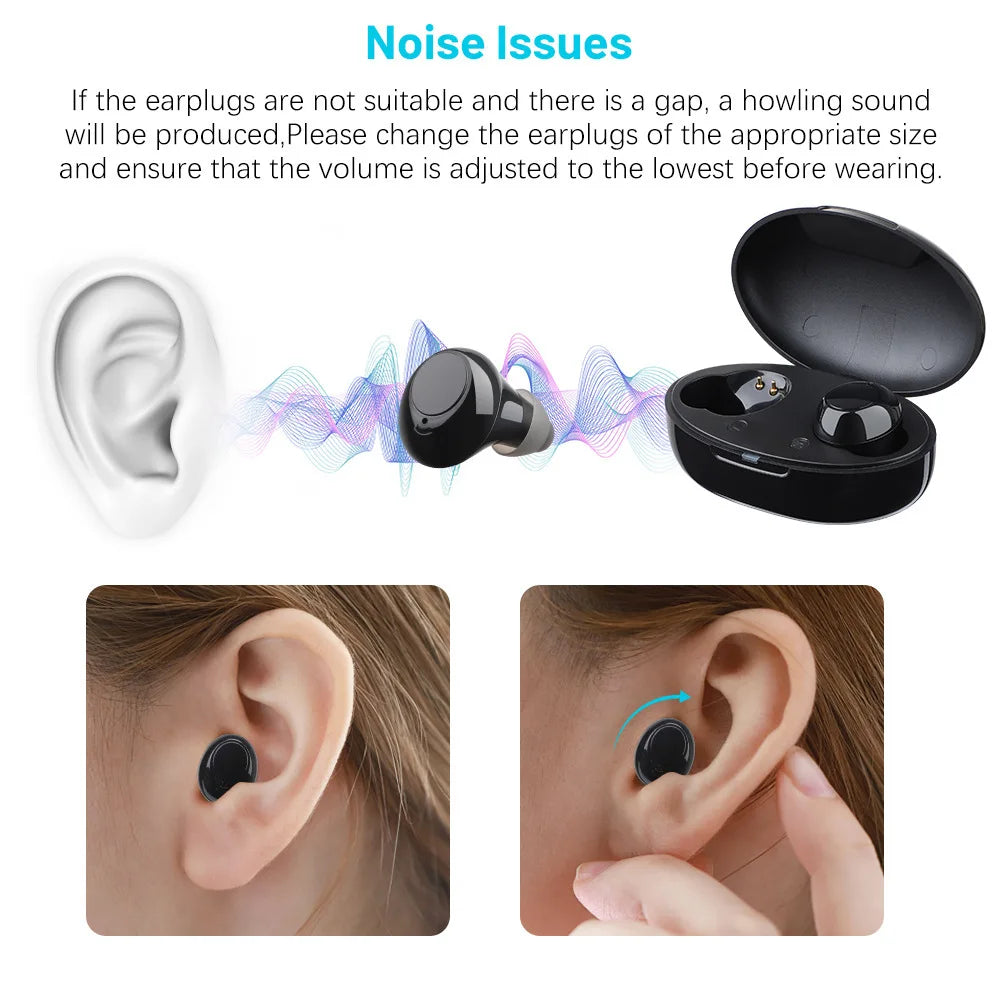 Magnetic Noise Cancellation Audiphone Invisible Wireless Loudspeaker Sound Amplifier Touch Control Earbuds For Hard of Listening