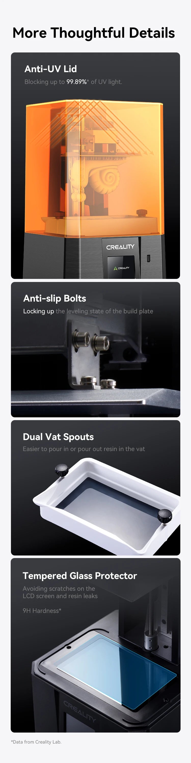 Creality HALOT R6 2K Resin 3D Printer Compact & Easy for Newbies 60mm/h Printing Speed 130*82*160mm Build Volume LCD Printer