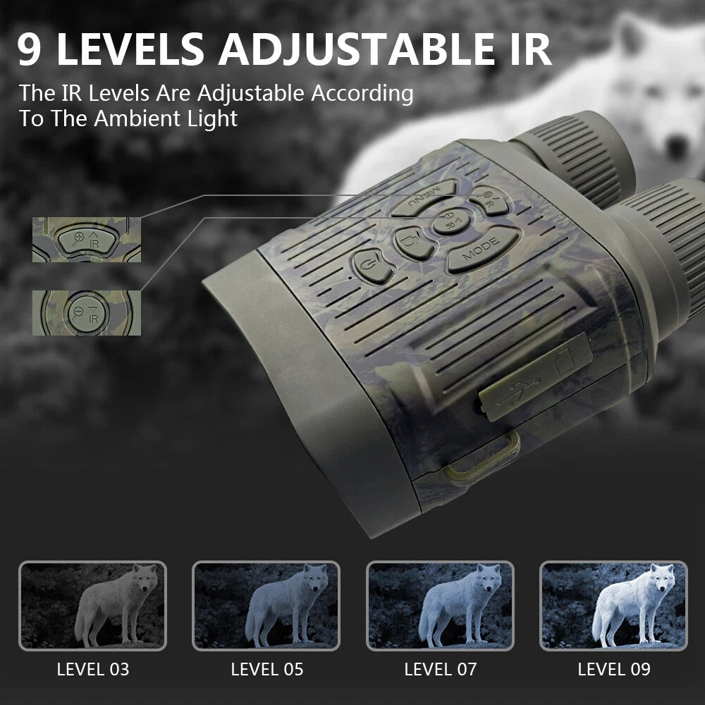 2.7K Night Vision Binocular Telescope 10x Digital Zoom Infrared Night Vision Device Telescope For Hunting Camping Video Record