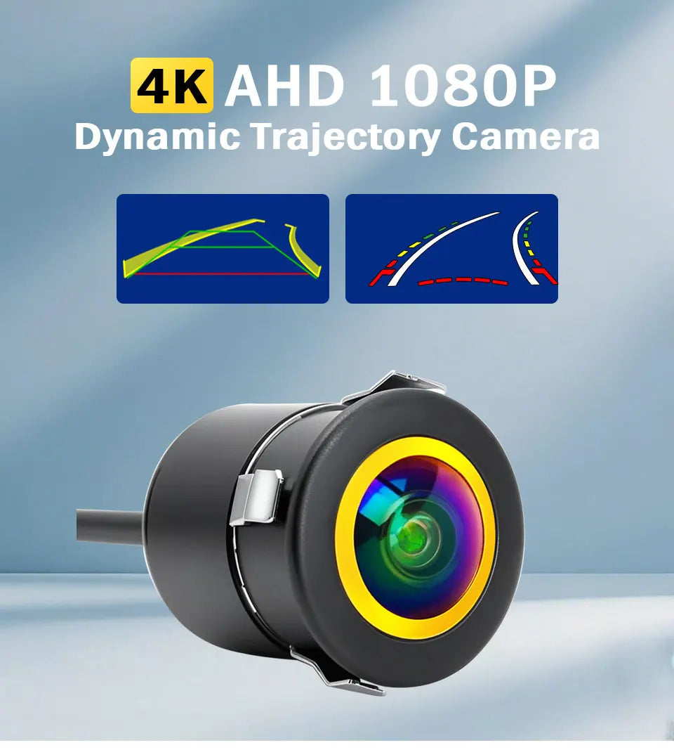 Golden CVBS AHD 1080P Dynamic Trajectory Vehicle rear view Camera Car reversing fisheye lens night vision waterproof universal