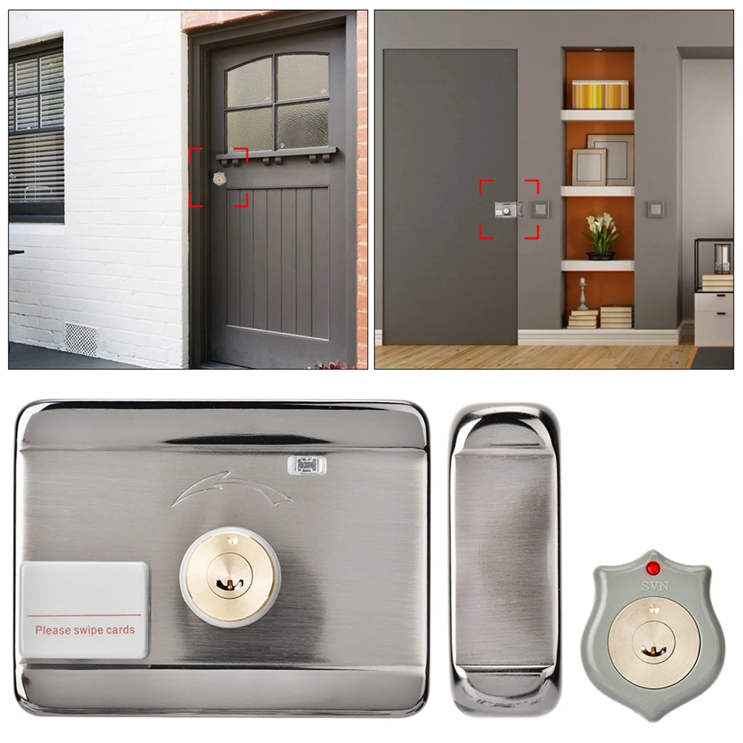 12V Door Lock Door Lock Electronic Access Intelligent System ID Double Head 12V Door Lock Smart Door Lock Intelligent Door Lock