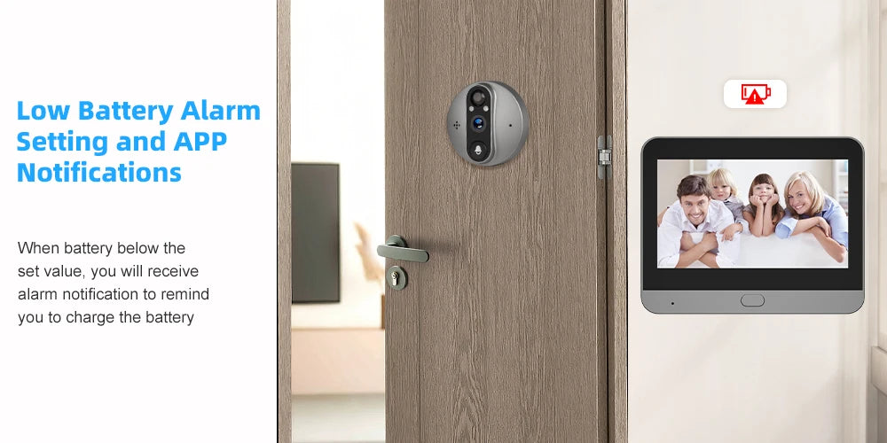 2-Way Talk Smart 3MP WiFi Battery Power Door Bell Magic Cat Eye Peephole Camera PIR FHD Digital Viewer Doorbell 4.3 inch Monitor